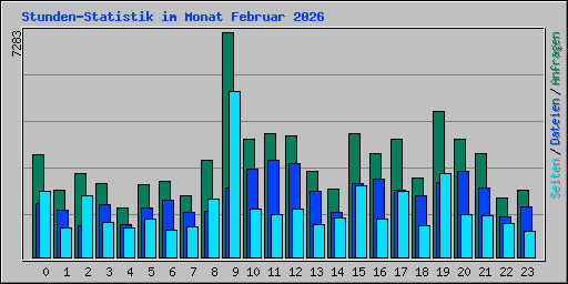 Stunden-Statistik im Monat Februar 2026