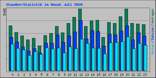 Stunden-Statistik im Monat Juli 2026